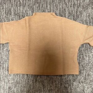 Tan Ribbed Knit Sweater